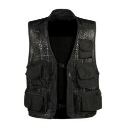 Gilet de chasse respirant en mesh fermeture clip - Noir