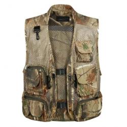 Gilet de chasse respirant en mesh fermeture clip - Camouflage clair