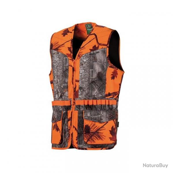 GILET DE CHASSE LEGER CAMI ORANGE/FOREST CALIBRE 20 TREELAND L