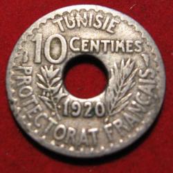 TUNISIE  piece de 10 centimes 1920 ( protectorat français)