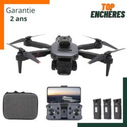 TOP ENCHERES SANS PRIX DE RESERVE : Drone 4K UHD triple caméra - 3 batteries - Détecteur d'obstacles