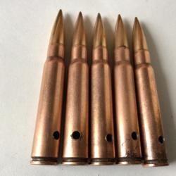 VENDU PAR LE-CUIRASSIER N°2 LOT DE 5 BALLES ALLEMANDES MAUSER 7,92 LÉGÈRES EXERCICES AIR AIR-SOL AIR