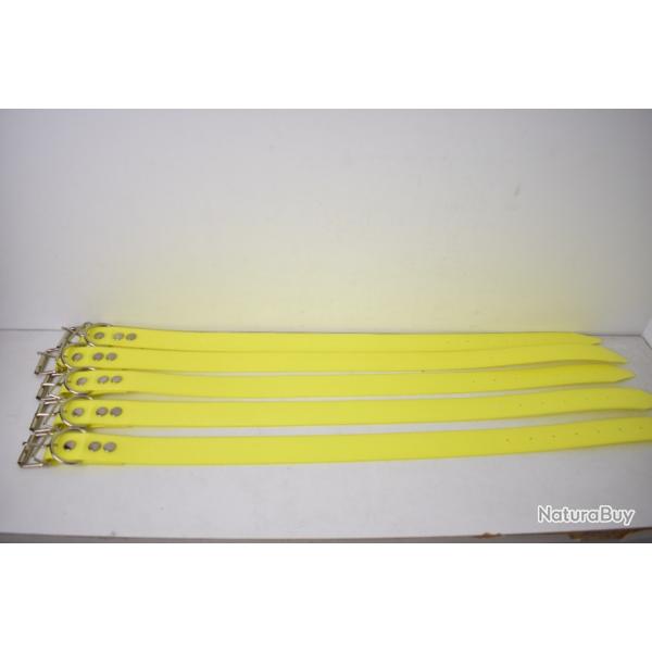 5 Colliers Jaune  polyurthane 30mm