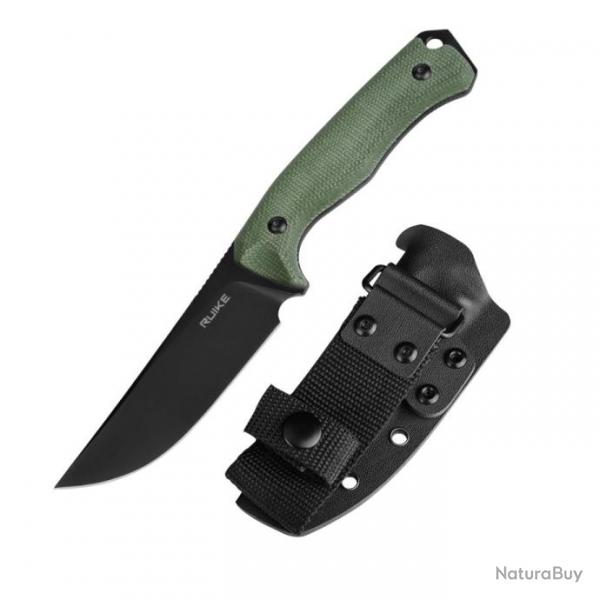 Couteau Ruike F186-MG Green Manche Micarta Lame Acier D2 Blk Etui Plastic RKEF186MG