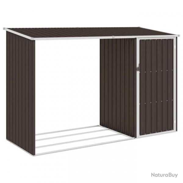 Abri  bois de jardin 245 x 98 x 159 cm acier galvanis marron 02_0022398