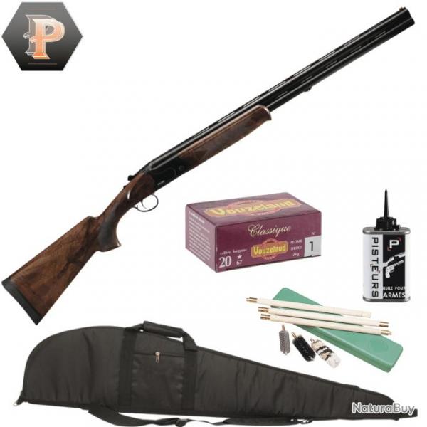 Pack Chasseur ! Fusil superpos Suhlberg Black cal.20/76 canon 71cm + fourreau + net