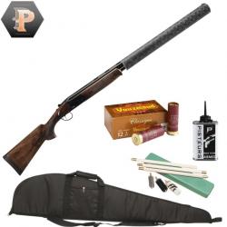 Pack Chasseur ! Fusil superposé Suhlberg Silence cal.12/76 canon 83cm + mun + fourreau + net