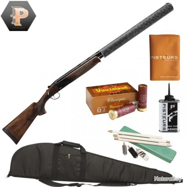 Pack Chasseur ! Fusil superpos Suhlberg Silence cal.12/76 canon 83cm + mun + fourreau + net + porte