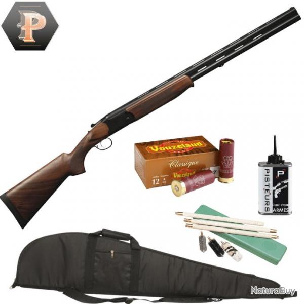 Pack chasseur ! Fusil superpos Suhlberg black evo noir cal.12/76 canon 71cm + mun + fourreau + net