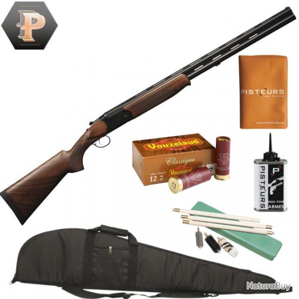 Pack chasseur ! Fusil superpos Suhlberg black evo noir cal.12/76 canon 71cm + mun + fourreau + net 