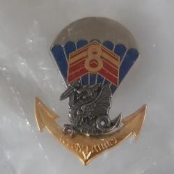 Insigne du 8e RPIMa - Parachutiste infanterie de marine. Caporaux. Superbe en sachet d'origine.