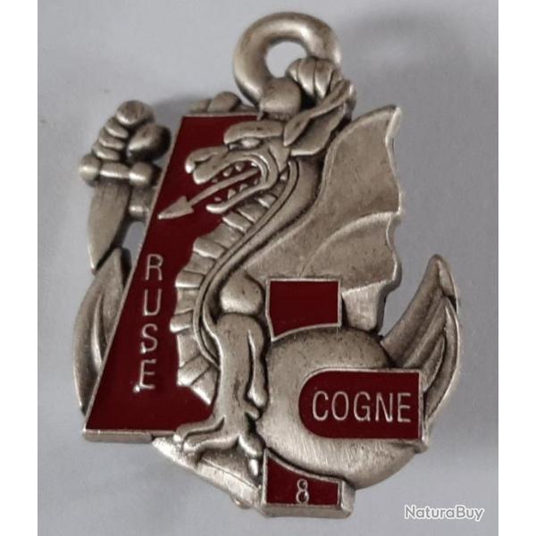 Insigne du 8e RPIMa - Parachutiste infanterie de marine. 4me Compagnie.  Superbe.