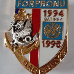 Insigne du 8e RPIMa - Parachutiste infanterie de marine. FORPRONU 1994-1995.  Superbe.