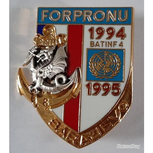 Insigne du 8e RPIMa - Parachutiste infanterie de marine. FORPRONU 1994-1995.  Superbe.