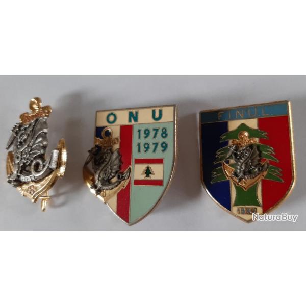 Lot Insignes du 8e RPIMa - Parachutiste infanterie de marine. OPEX Liban. Superbes.