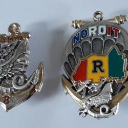 Lot de 2 Insignes du 8e RPIMa - Parachutiste infanterie de marine. OPEX Afrique. Superbes.