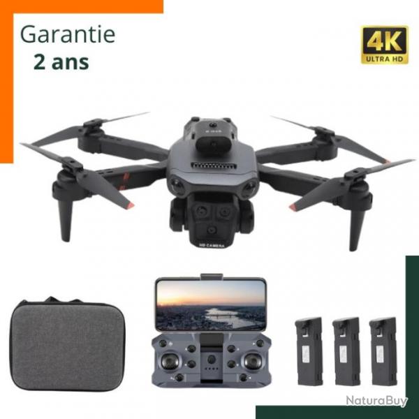 Drone 4K UHD triple camra - 3 batteries - Touche rapide - Dtection d'obstacle - Arrt d'urgence