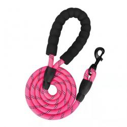 Laisse pour chien en nylon 1.2cm x 3M - LIVRAISON GRATUITE - Rose