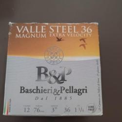 Cartouche baschieri et pellagri cal 12 magnum acier n4