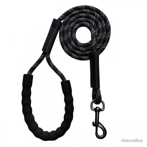 Laisse pour chien en nylon 0.80cm x 10M - LIVRAISON GRATUITE - Noire