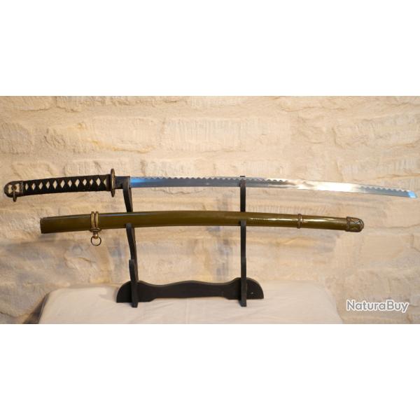 REPRODUCTION d'un sabre japonais katana fourreau kaki EBR24JAP026