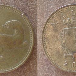 Malte 1 Cent 2001 Liri Piece Otarie Lira Europe