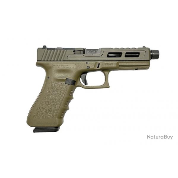 GLOCK ZAFFIRI CUSTOM 17 GEN 3 ZPS.2 OD GREEN/RMR - CANON FILET NOIR 9X19