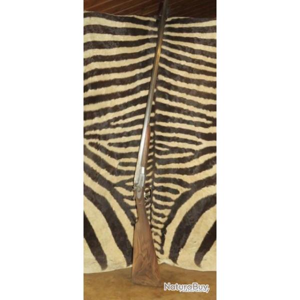 Fusil poudre noire juxtapos  chiens extrieurs cal.20/65 canons Damas 76.5 cm  finir de restaurer