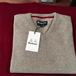 PULL BARBOUR HARROW COL V STONE TAILLE M