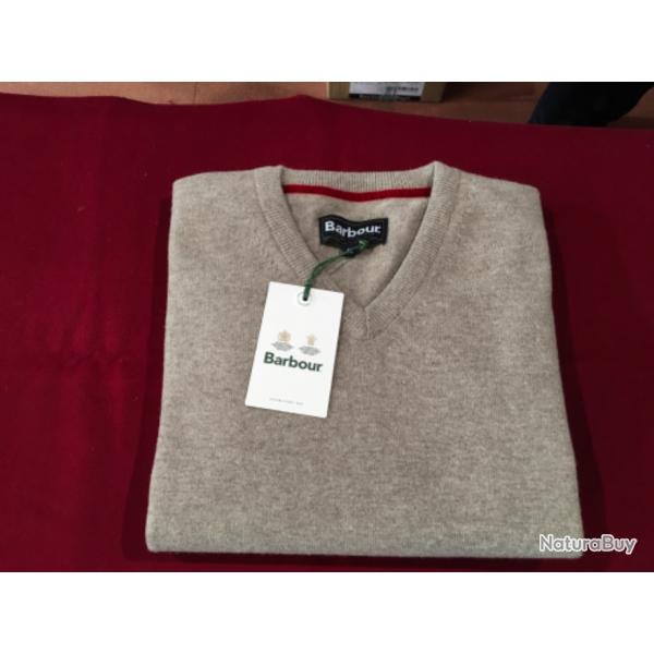 PULL BARBOUR HARROW COL V STONE TAILLE L