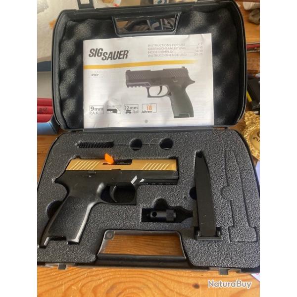 Pistolet d'alarme neuf 9 mm SIG SAUER PAK