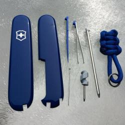 Neuf Côtes / Plaquettes Bleu - Original Swiss Victorinox 91mm + Accessoires multiples