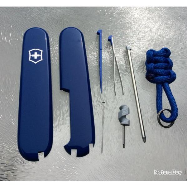 Neuf Ctes / Plaquettes Bleu - Original Swiss Victorinox 91mm + Accessoires multiples