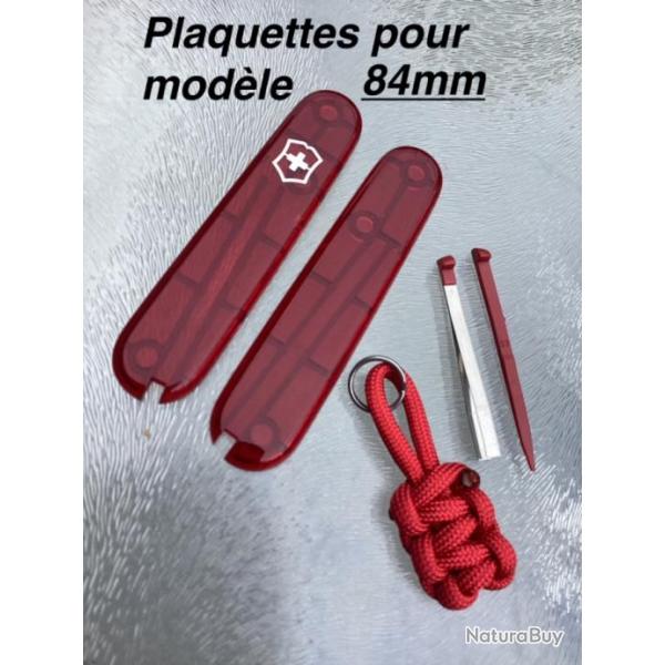 Neuf Ctes / Plaquettes Rouge Translucide Ruby - Original Swiss Victorinox 84mm + Accessoires