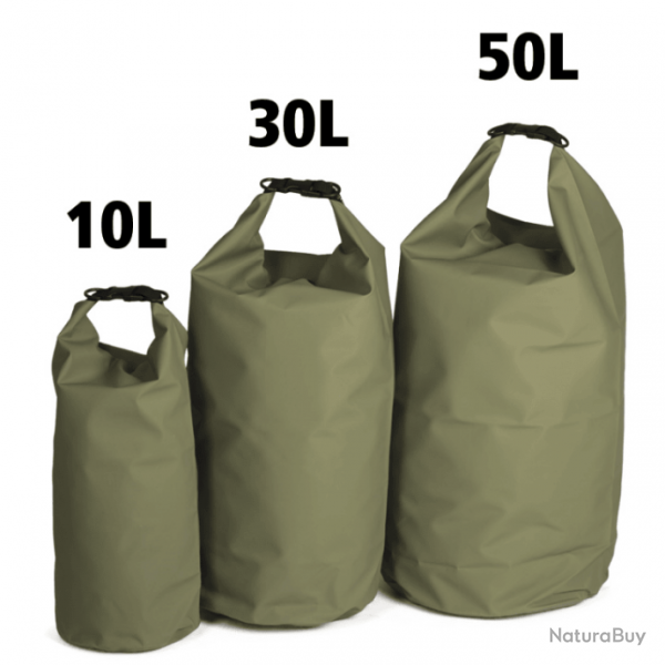 Sac tanche militaire 10L / 30L / 50L - KAKI IMPERMEABLE 50L