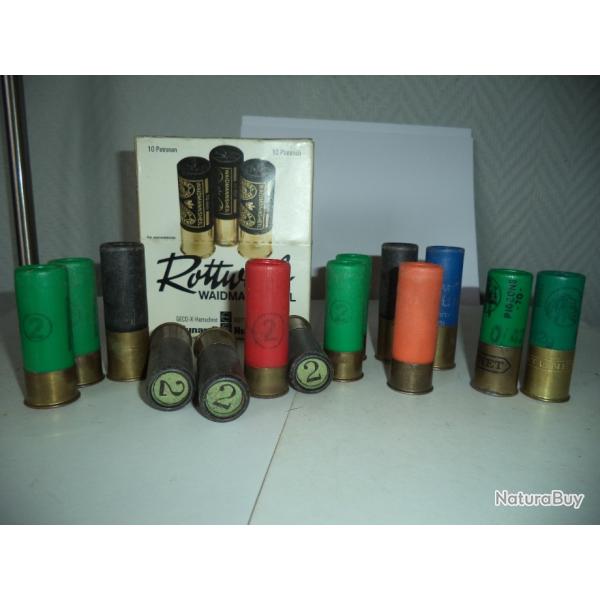 cartouches calibre 12 plombs n2 et 3 + 3 magnum