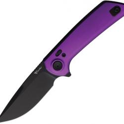 Couteau Reate Knives PL-XF Purple Manche Alu Lame Nitro-V Black Pivot Lock Clip REAPLXFA6