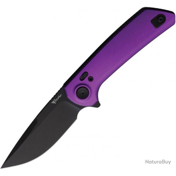 Couteau Reate Knives PL-XF Purple Manche Alu Lame Nitro-V Black Pivot Lock Clip REAPLXFA6