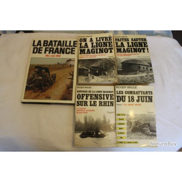 Lot 5 livres bataille de France, ligne Maginot, mai-juin 1940