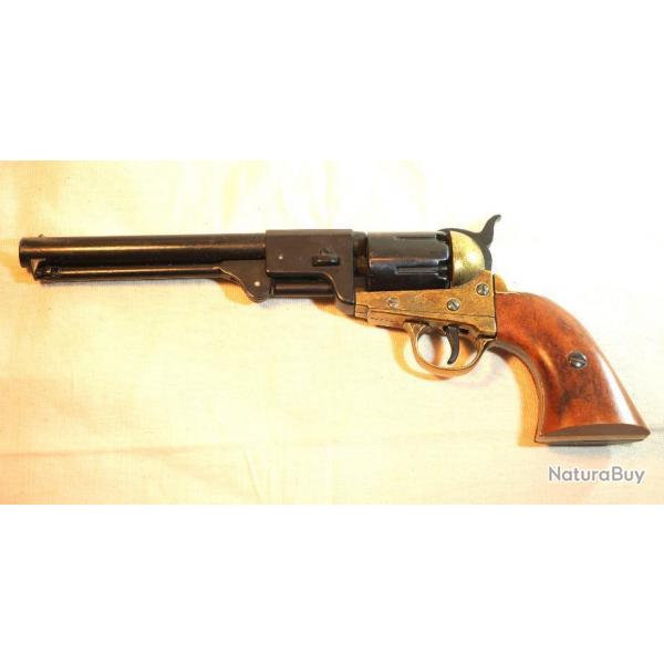 WESTERN - Revolver DENIX Confederate Colt 1851 mtal bruni et bois ref EBR24RVD001