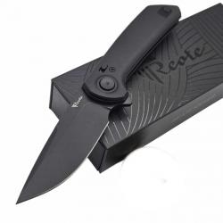 Couteau Reate Knives PL-XF Black Manche Alu Lame Nitro-V Black Pivot Lock Clip REAPLXFA3