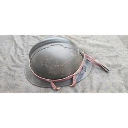 Casque Adrian Défense Passive Rare Porte casque cuir WW2 39-45 Militaria