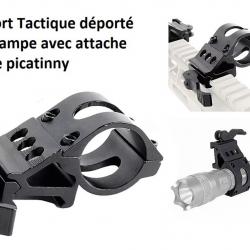 Support tactique de lampe déporté avec fixation rapide pour rail picatinny/weaver