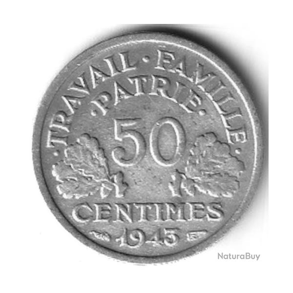 Pice De Monnaie France 50 Centimes Francisque 1943