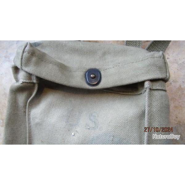 musette US army utilise porte chargeur PM Thompson Grease gun seconde guerre ww2 Amricain 1942