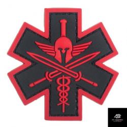 Patch Airsoft 3D Medic Tactical velcro Noir et Rouge