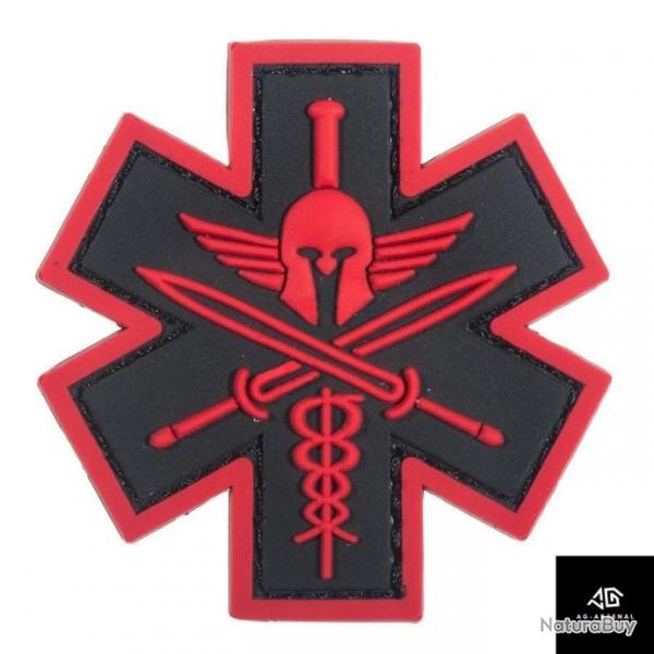 Patch Airsoft 3D Medic Tactical velcro Noir et Rouge