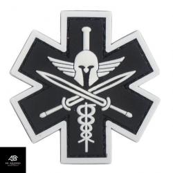 Ecusson Airsoft 3D Medic Tactical velcro Noir et Blanc Phosphorescent