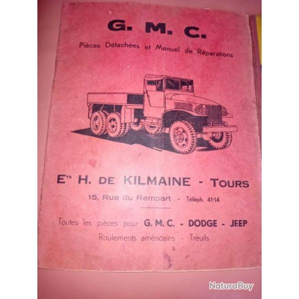 Catalogue et notice d'entretien pour GMC USWWII