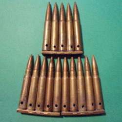 1 lot de 15 munitions 7,92x57 1ére guerre même date, 3-18 S67 P neutralisées